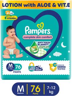 Pampers Complete Skin Comfort Pants, Anti-rash blanket, Lotion with VitaminE & Aloe Vera - M