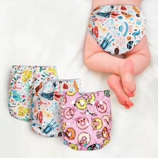 My NewBorn Cloth Diapers -Jungle, Donut, Rocket - M