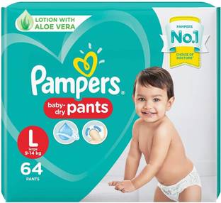 Pampers All round Protection L 64 Pants, Large size baby diapers - L