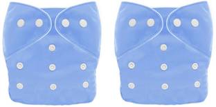 TINNY TOTS Premium Quality Pack of 2 Pocket Button Style Baby Reusable Cloth Diaper Nappies Washable Quick-Dry Adjustable All-In-One Diapers Wetfree Fashionable Trendy For New Borns/Toddlers/Infants/New Borns(BB;MULTI-COLORS) - New Born