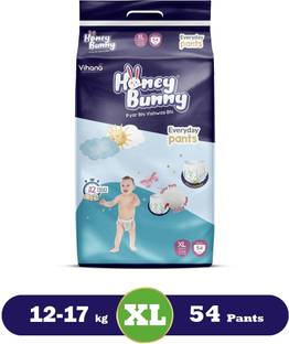 हनी बन्नी Baby Diaper Pants with bubble top sheet| Extra Soft | 12 Hour protection - XL