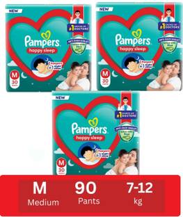 Pampers Anti rash lotion with Aloe vera baby Medium size diaper pants(Pack of 3) - M