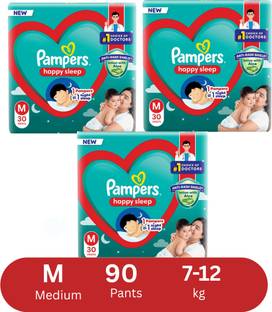 Pampers Anti rash lotion with Aloe vera baby Medium size diaper pant(Pack of 3) - M