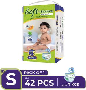 soft & secure Baby Diapers Pants with Extra Protection S Size For 4 to 7 Kg - S