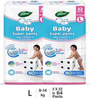 Dabur Baby Super Pants | Diaper with Aloe Vera, Shea Butter & Vitamin E | Insta-Absorb - L