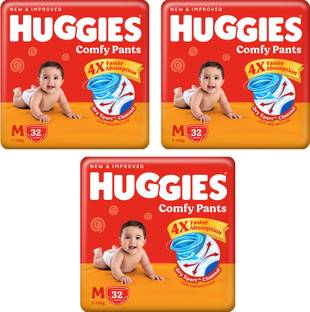 Huggies Wonder Pants Medium (M) Size Baby Diaper Pants M-32 (PACK OF 3) - M