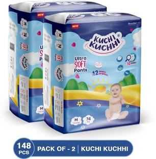KUCHI KUCHHI Premium super soft baby diaper with a 3D bubble top (Pack of 2) - M
