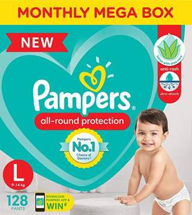 Pampers All round Protection Pants, Large size baby diapers - L