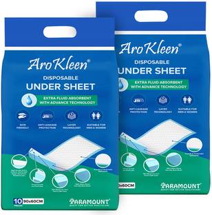 Arokleen Disposable Underpad Sheet For Adult Patient 90 X 60 CM PACK OF 2, Bed Protector Adult Diapers - L