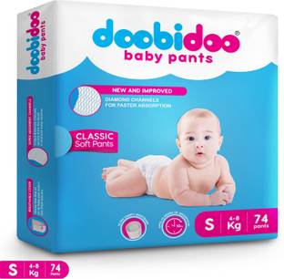 Doobidoo Newly Improved Classic Soft Diaper Anti-Leak Highly Absorbent Baby Pant 4-8Kg - S