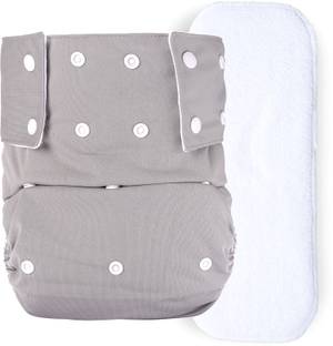 bumberry Reusable Grey Unisex Adult Adjustable Pocket Diaper With 3 Layer Wet Free Microfiber Insert - (Adjustable Flap 28-36 Inch Waist) Adult Diapers (Freesize) Adult Diapers - L