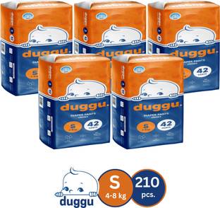 Duggu Soft Baby Diaper Pants | 4-8 kg | Up to 10 Hours Absorption | Pack of 5 - S