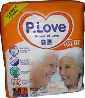 P-Love Adut Diapers - Medium 10's Adult Diapers - M