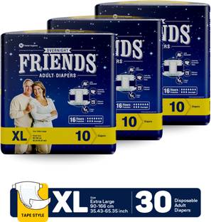 FRIENDS Overnight Tape Type Adult Diapers - XL