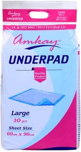 amkay Disposable Underpads, Unisex Underpads For Patients Use, 60x90 Cm, 10 Pcs Adult Diapers - L