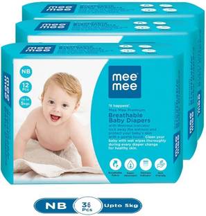 MeeMee Premium Breathable Baby Diapers - New Born