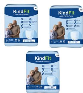 KINDFIT Adult Pull-Up Pants Diapers|XL 30 Pieces|Waist Size:35-54 Inch|Pack of 3 Adult Diapers - XL
