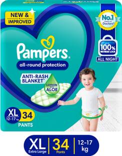 Pampers All Round Protection Diaper Pants, Anti Rash Blanket, Lotion with Aloe - XL