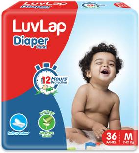 LuvLap Baby Diaper Pants Medium Size, with Aloe Vera Lotion, 36\Pack (Pack of 1) - M