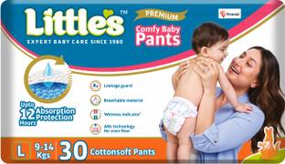 Little's Comfy Baby Pants Diapers with Wetness Indicator and 12 hours Absorption | Large - L