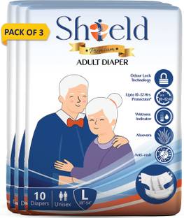 SHIELD Premium Tape Style | Pack of 3 | Adult Diapers - L