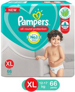 Pampers All Round Protection Happy Skin Pants, With Anti Rash Lotion - XL