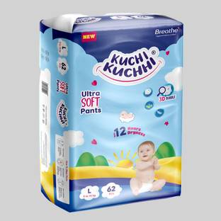 KUCHI KUCHHI Premium super soft baby diaper Pants with a 3D bubble top - L
