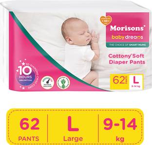 Morisons Baby Dreams Cottony Soft Diaper Pants - Large - L