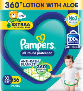Pampers All Round Protection Diaper Pants, Anti Rash Blanket, Lotion with Aloe - XL