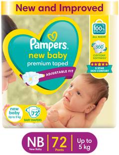Pampers Active Baby Taped Diapers with Adjustable Fit - New Born