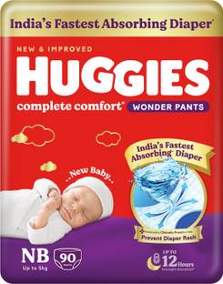 Huggies Complete Comfort Wonder Pants, India's Fastest Absorbing Diaper | - New Born