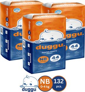 Duggu Soft Baby Diaper Pants | 0-4 kg | Up to 10 Hours Absorption | Pack of 3 - New Born
