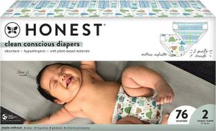 The Honest Company Clean Conscious Diapers, Turtle Time + Dots & Dashes, Size 2, 76 Count - S - M
