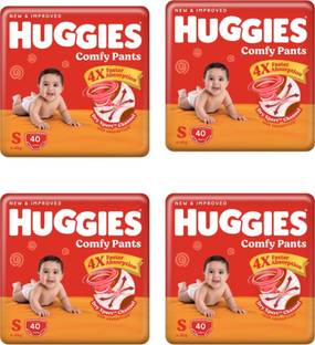 Huggies Wonder Pants Small (S) Size Baby Diaper Pants S-40 (PACK OF 4) - S