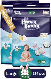HONEY BUNNY Baby Diaper Pants with bubble top sheet| Extra Soft | 12 Hour protection - L