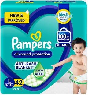 Pampers All round Protection Pants Baby Diapers, Bachat Pack, Lotion with Aloe Vera - L
