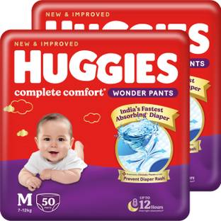 Huggies Complete Comfort Wonder Pants, India's Fastest Absorbing Diaper | - M
