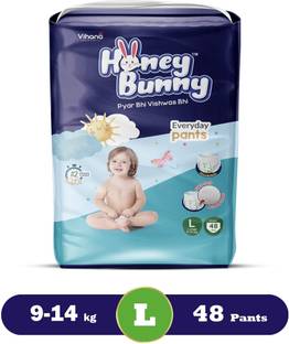 HONEY BUNNY Baby Diaper Pants with bubble top sheet| Extra Soft | 12 Hour protection - L