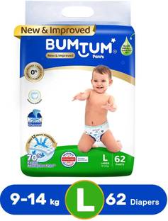 BUMTUM Baby Diaper Pants Double Layer Leakage Protection High Absorb Technology - L