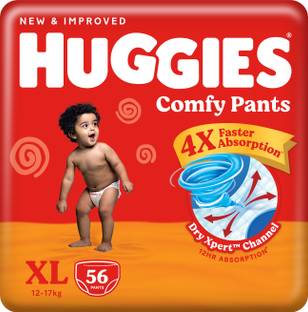 Huggies Comfy Baby Diaper Pants, Upto 50% Faster Absorption - XL