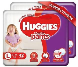 Huggies Wonder Pants Diapers Large Size Combo Pack of 2 - 42 Pieces Each - L
