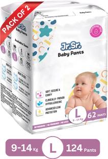 Jr. Sr. Baby Diaper Pants with Advanced Leak Protection | Soft & Comfortable | Pack of 2 - L