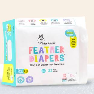 R for Rabbit XS New Born Premium Feather Diaper Pant Style for Baby 0 to 5 kgs(22 Pack Offer) - XS