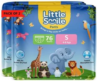 Little Smile Better Dry Feel Baby Diaper Pants | Small | Pack of 2 | - S