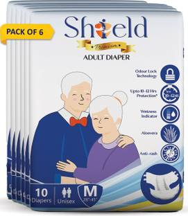 SHIELD Premium Tape Style | Pack of 6 | Adult Diapers - M