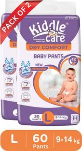 Kiddle Care Dry Comfort Baby Diaper Pants | Large | 9-14 Kg | Pack of 2 - L