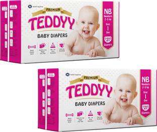 TEDDYY Baby Diapers Pants Premium New Born 42 Count - New Born