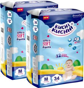 KUCHI KUCHHI Premium super soft baby diaper with a 3D bubble top (Pack of 2) - M