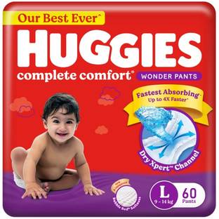 Huggies Complete Comfort Baby Diaper - LARGE (60 Pieces) - L