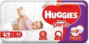 Huggies Baby DiaperPants, Bubble Bed Technology for comfort, (4.0 kg - 8.0 kg (42 con) - S